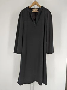 Oscar De La Renta Vintage 70s Mod Black Boho Knit Tunic Bell Cuff Sleeves USA - Picture 1 of 6