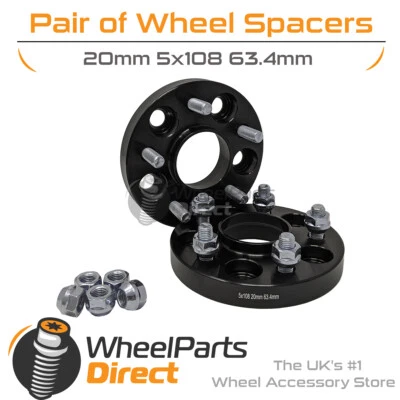 Bolt-On Wheel Spacers (2) 5x108 63.4 20mm for Ford Focus [Mk4] 18-20 - Image 1 of 2