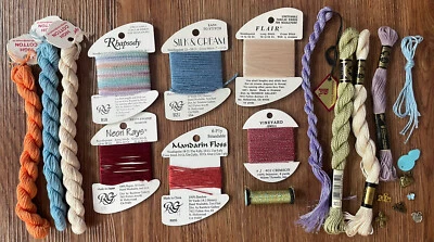 Assorted Designer Threads for Needlepoint: 11+ incl. 5x RG, Kreinik, etc. - Image 1 of 4