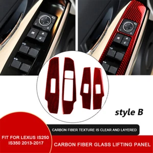 Carbon Interior Window Lift Door Control Trim Cover For LEXUS IS250 Style B - Picture 1 of 13