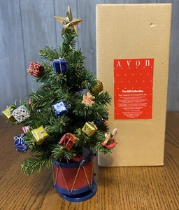 Vintage AVON "Tiny Treasures Drehtrommel Spieluhr" O Weihnachtsbaum Neu aus altem Lagerbestand offene Box - Bild 1 von 6