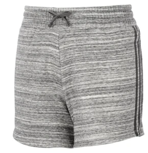 adidas Shorts Youth Girls Classic 3 Stripes Cotton Grey Heather Medium or Large - Picture 1 of 3