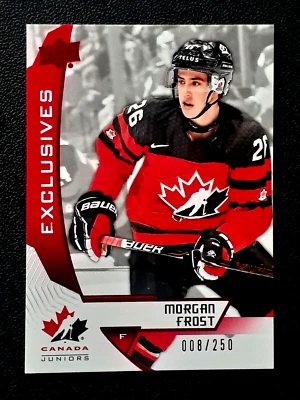 MORGAN FROST 2019-20 UD TEAM CANADA JUNIORS EXCLUSIVES NO 30 #008/250     59481 - Image 1 of 2