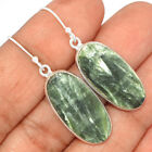 Natural Seraphinite 925 Sterling Silver Earrings Jewelry CE5658