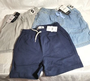3 Pairs Cotton-on Kids Shorts: Gray, Blue, & Denim - Size 5 - Picture 1 of 4