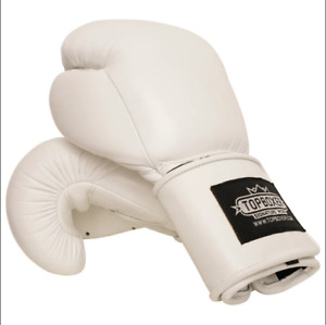 TopBoxer White Win1 Boxing Gloves Hook And Loop Closure 16 oz BRAND NEW 🥊