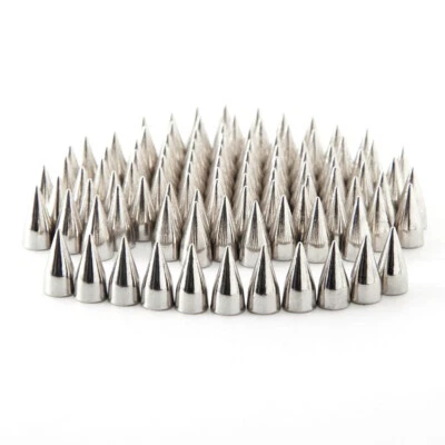 100 peças 7*9 mm picos de cone de metal parafusos parafusos prisioneiros faça você mesmo artesanato de couro estilo punk - Imagem 1 de 4