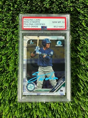 2019 Bowman Chrome Noelvi Marte Mariners RC Rookie PSA 10 PSA/DNA 10 AUTO 🔥 - Image 1 of 2