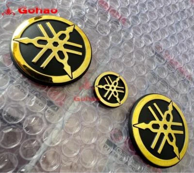 Set of 3pcs Gold Fuel Gas Tank Emblems Decal Sticker for Tmax Xmax R1 R3 R6  - Изображение 1 из 3