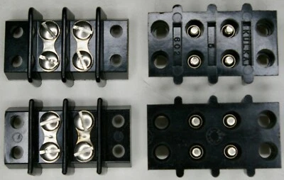 2-142 Style Terminal Block 2 pos  #8 Screw 0.563 Spacing  Mfg by KULKA 602 4 pcs - Image 1 of 4