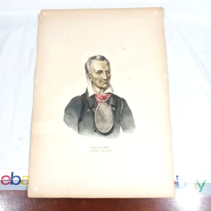 Antique McKenney & Hall Folio Lithograph Red Jacket Seneca Chief Hand colored - Picture 1 of 13