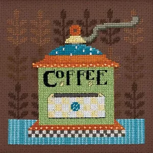 Kit de punto de cruz molinillo de café Hill Debbie Mumm 2016 buen café y amigos - Imagen 1 de 2