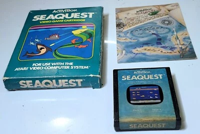 Seaquest Atari 2600 Complete Game in Box w/ Manual Cart CIB Case Cleaned Tested  - Image 1 of 4