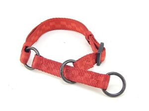 HAMILTON Adjustable Stop Nylon Choke Dog Collar, Medium 3/4", Red Checkerboard