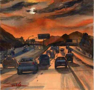 SoCal : SIGNED Art Print : Sandra Stone : SandraWatercolors™ California - Picture 1 of 1