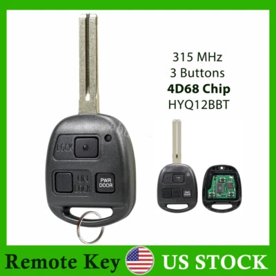 Mando a distancia sin llave para LEXUS RX330 RX350 2004-2009 HYQ12BBT LLAVE SIN CORTAR EN BLANCO Foto 1 de 4