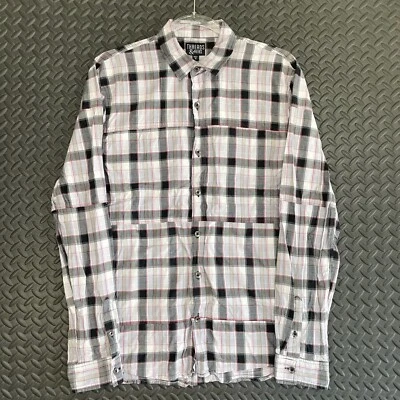 Camisa informal a cuadros con botones negra gris roja Threads & Heirs para hombre talla M Foto 1 de 4