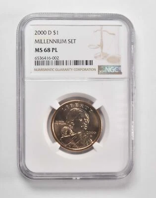 2000-D MS68 PL Millennium Sacagawea Dollar NGC PROOF LIKE - Image 1 of 4