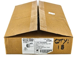 NEW Hubbell Raco 2125 1-1/4" EMT Set-Screw Connector, Insulated ( Box of 18 ) - Picture 1 of 3