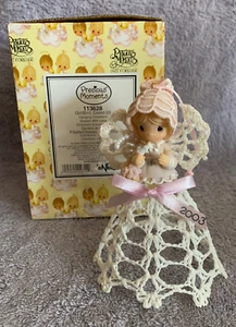 Precious Moments mit Spitze geziert Mädchen, Vogel Weihnachtsschmuck 113628 Enesco '03 - Bild 1 von 6