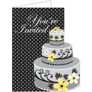 Chic Wedding Cake Die Cut Invitations 8 Pack Bridal Shower Wedding Decoration - Picture 1 of 2