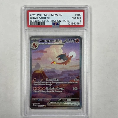 2023 Pokemon Mew 151 Charizard ex 199/165 Special Illustration Rare PSA 8 - Image 1 of 2