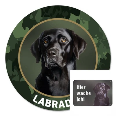 Labrador schwarz Autoaufkleber Sticker Zaunschild Türschild "Hier wache ich" - Bild 1 von 4