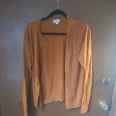 J.CREW Women's Classic Cardigan Cotton, Burnt Orange Size XL - Image 1 of 4