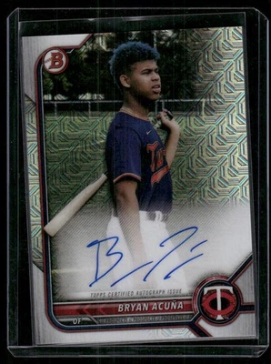 #BCMA-BA Bryan Acuña 2022 Bowman Chrome Chrome Mojo Autographs NMT-MT - Image 1 of 2