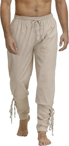 Herren Medium Knöchel Banded Hose Mittelalter Wikinger Hose Renaissance Cosplay - Bild 1 von 8