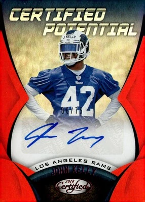 2018 Panini Certified #CPS-JK John Kelly Certified Potential Red Signatures #/75 - Image 1 of 2