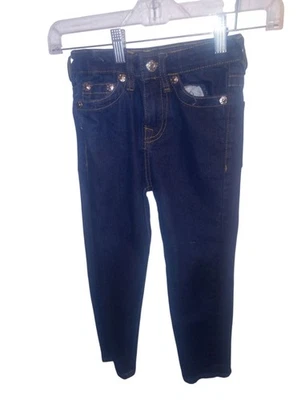 True Religion Blue Jeans Kids Toddler S (4) Stretch Adjustable Waist Logo READ - Image 1 of 4