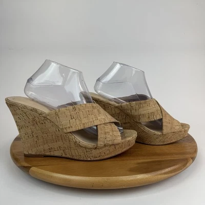 Sandalias de cuña sin cordones de corcho tostado Charles By David Charles Latrice para mujer talla 11 M Foto 1 de 4