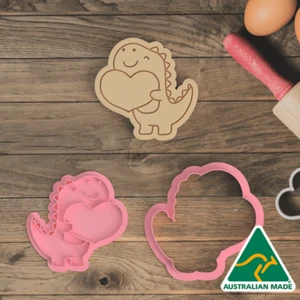 Love Dinosaur Cookie Cutter And Embosser Stamp - Imagen 1 de 5