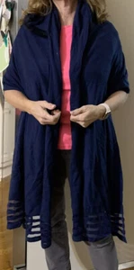 $129  Echo design  blue  rabbit fur wrap r118 - Picture 1 of 11
