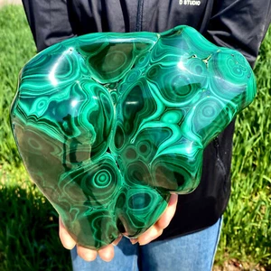 10.58LB Natural glossy Malachite transparent cluster rough mineral sample - Picture 1 of 11