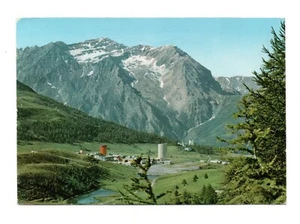 SESTRIERE PANORAMA CON VEDUTA GRANDE ROCHE CARTOLINA VINTAGE VIAGGIATA FG - Imagen 1 de 2