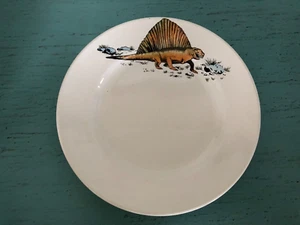 Vintage Child's Ceramic Dining Plate Dish Dinosaur Lizard 6.5 inch - Picture 1 of 1