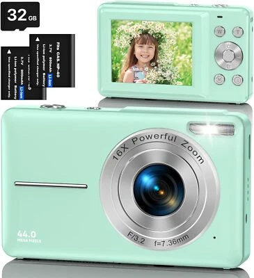 44MP Digitalkamera HD 1080P Fotokamera Kompakt 16X Digitalzoom mit 32GB Karte DE - Bild 1 von 4