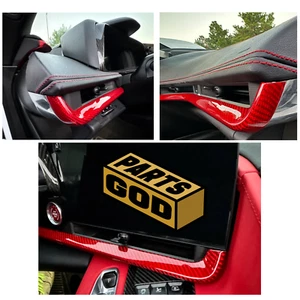 Corvette C8 Real Carbon Fiber Interior Trim Kit for 2020-2025 (Red Carbon Fiber) - Picture 1 of 13