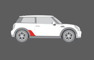 ALIATH Adatto - Mini 3dr Posteriore QTR NERO TEXTURED Protezione Trucioli Pietra Protezione Vernice Pellicola