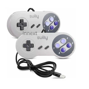 USB Para Windows PC Mac Raspberry Pi Retro Super Nintendo SNES Controlador Paquete de 2 - Imagen 1 de 11