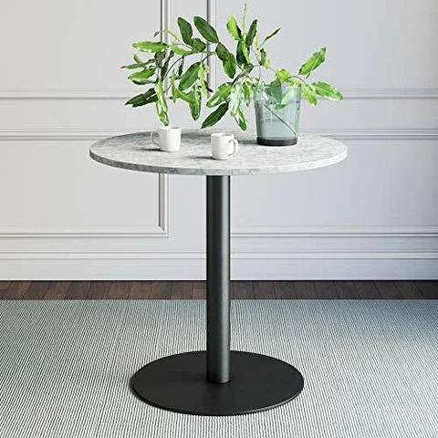 Small Mid Century Modern Kitchen Dining Table with Faux Carrara Marble Top Cover