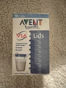 New Avent Naturally Lids 10 Ct Leak Proof Storage Reusable-J2 - Picture 1 of 3