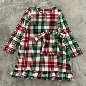 Jammies For Your Families Girls Nightgown & Matching Doll Gown L Christmas Plaid - Picture 1 of 8