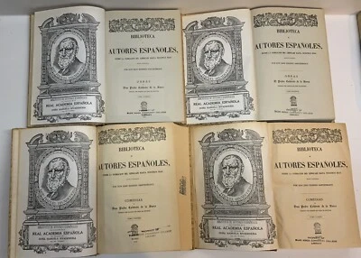 Biblioteca De Autores  Espanoles Obras De Don Pedro Calderon De La Barca 4 Vols - Image 1 of 4