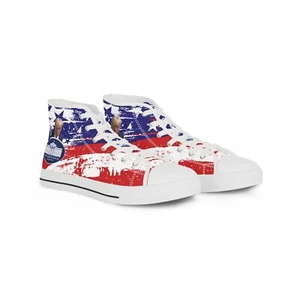 Donald Trump American Flag High Top Sneakers, Patriotic Shoes for Men Sneakers, - Picture 1 of 9