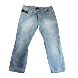 G-Star Raw Jeans Mens 36x29 Blue Straight Leg Low Rise Baggy Grunge Altered - Picture 1 of 16