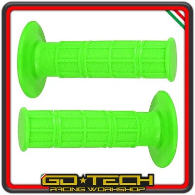 MANOPOLE VERDE FLUO MOTO CROSS ENDURO MOTARD PIT BIKE per OFF ROAD UNIVERSALI - Immagine 1 di 3