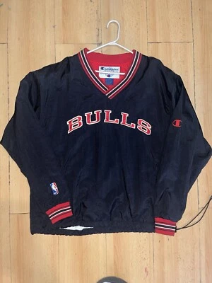 Pullover cortavientos grande vintage años 90 Champion Chicago Bulls Foto 1 de 4